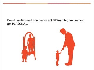 Brands make small companies act BIG and big companies
act PERSONAL.
 