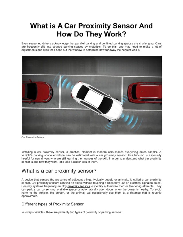 What is A Car Proximity Sensor And How Do They Work.pdf