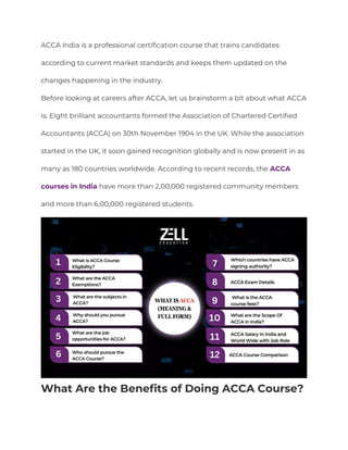 What is ACCA? Course, Fees & More | Zell Education | DOCX
