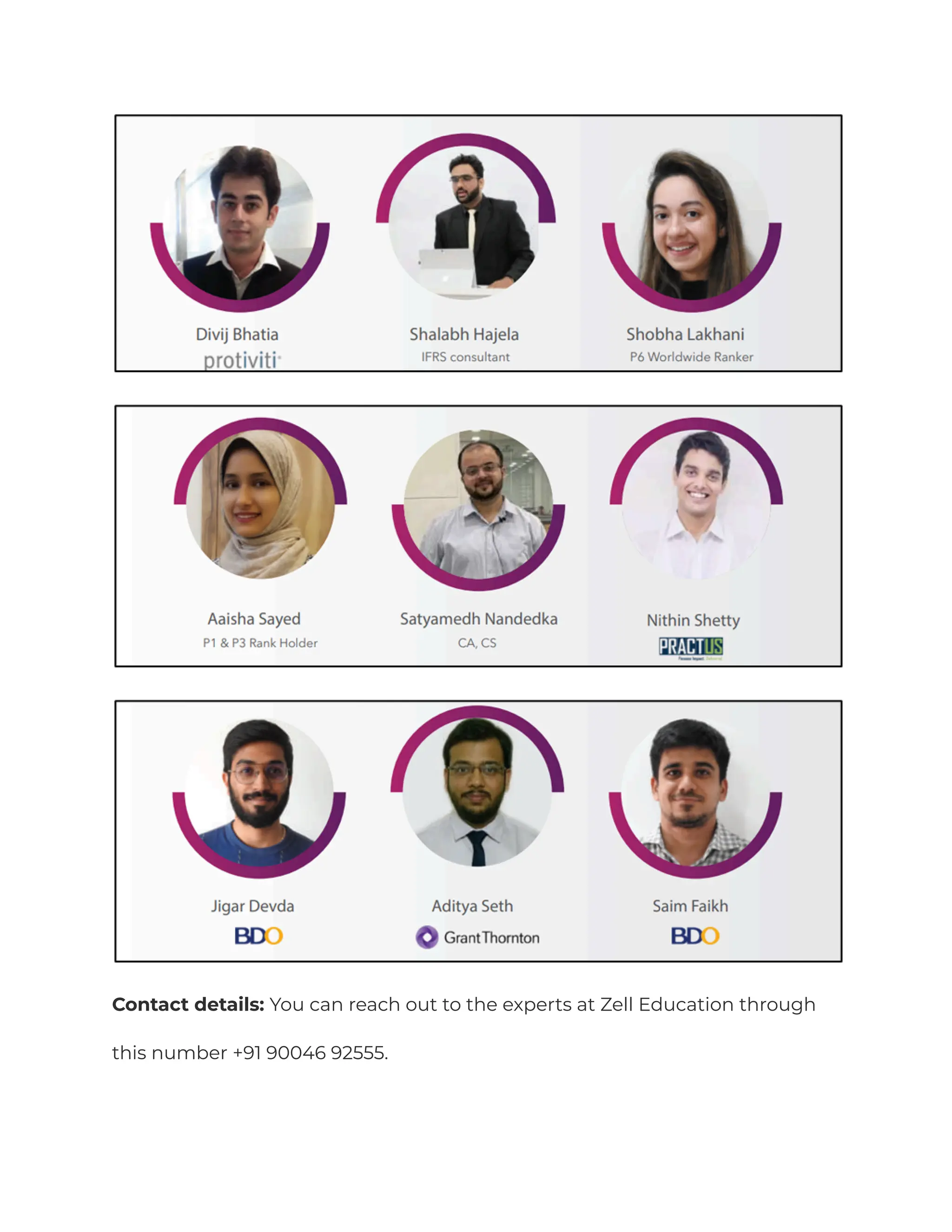 Contact details: You can reach out to the experts at Zell Education through
this number +91 90046 92555.
 