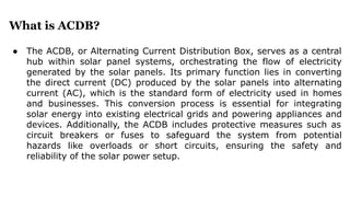 What is ACDB and DCDB: Their Importance in Solar Panels | PDF