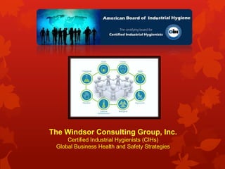 The Windsor Consulting Group, Inc.
Certified Industrial Hygienists (CIHs)
Global Business Health and Safety Strategies

 