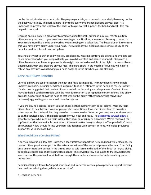 What is a cervical pillow used for