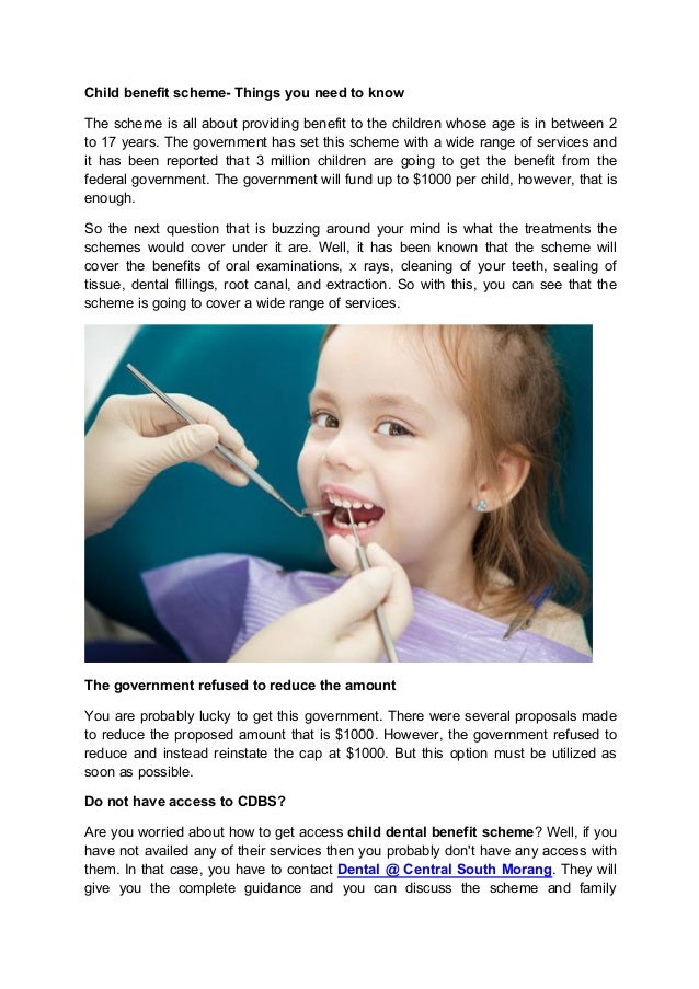 What is a child dental benefits scheme