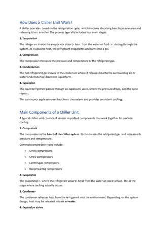 What is a Chiller Unit? Working, Types and Industrial Applications | PDF