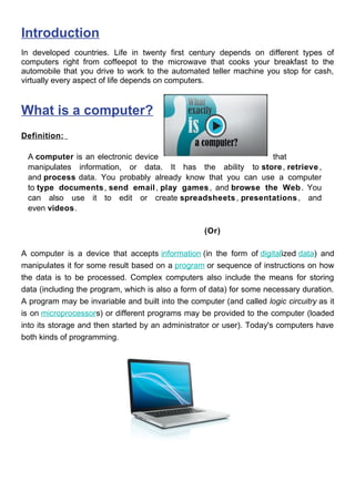 What is a computer | PDF