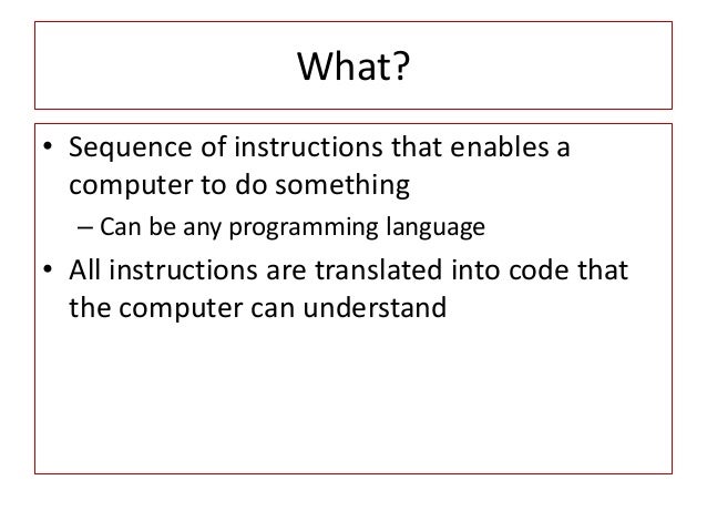 What is a computer program