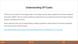 Cpt Code Numbers Explained What is a CPT Code in Medical Billing ? | PDF