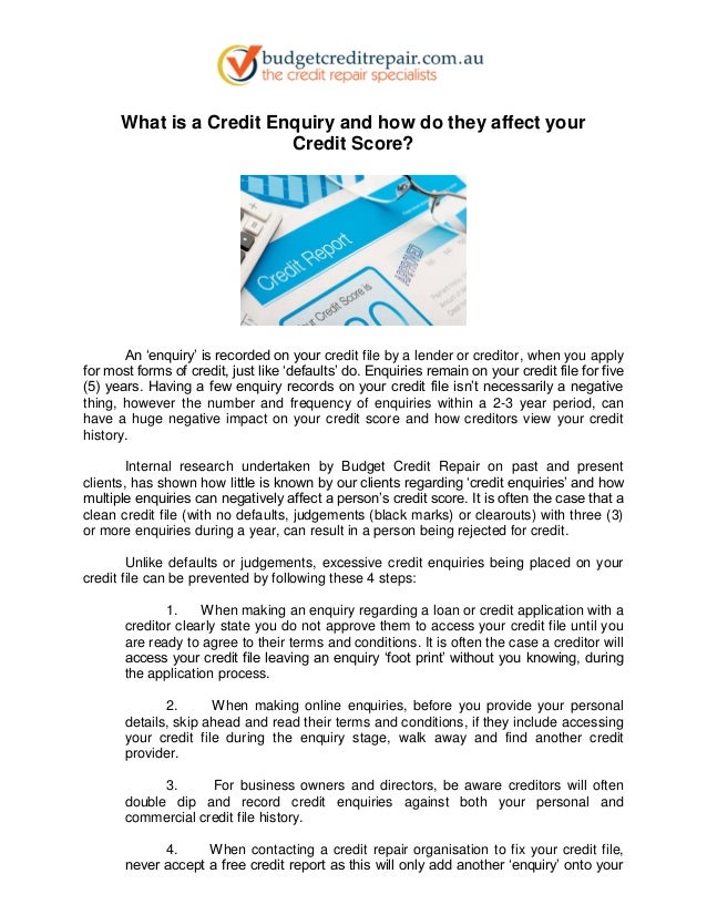 What is a credit enquiry and how do they affect your credit score