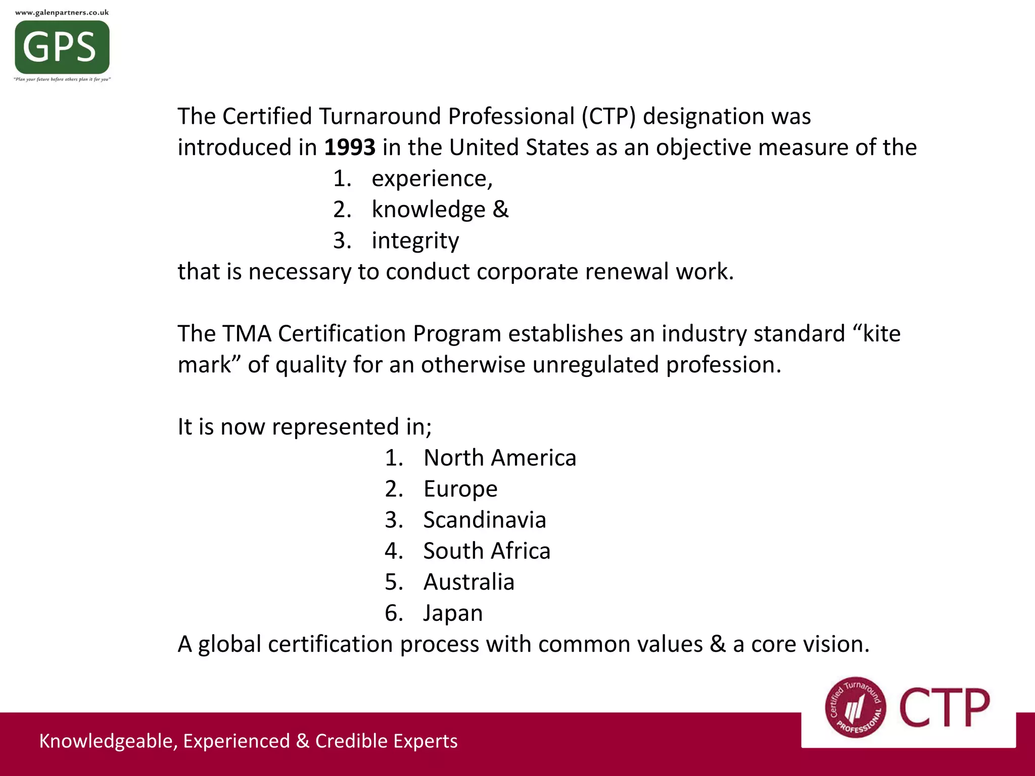 What is a Certified Turnaround Professional or CTP | PPTX