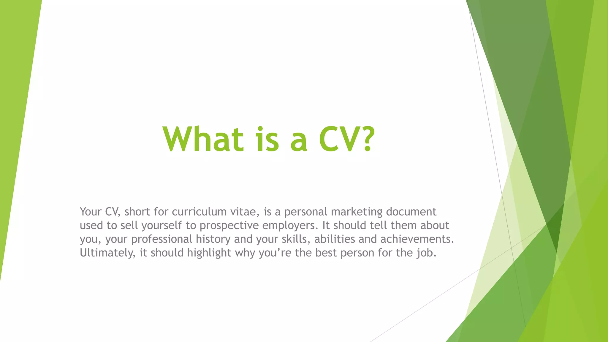 What is a cv | PPTX