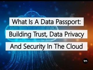 What Is A Data Passport:
Building Trust, Data Privacy
And Security In The Cloud
 
