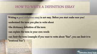 What Is a Definition Essay and How to Write It | PPTX