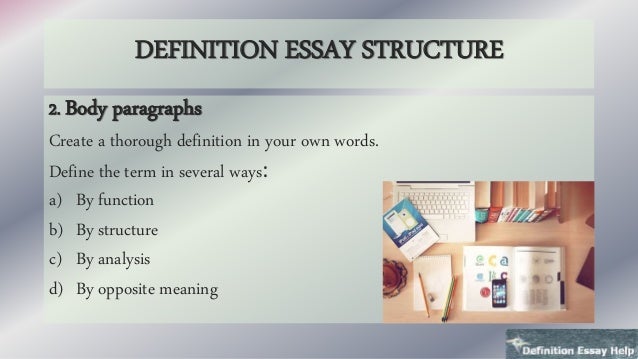 words to write a definition essay on