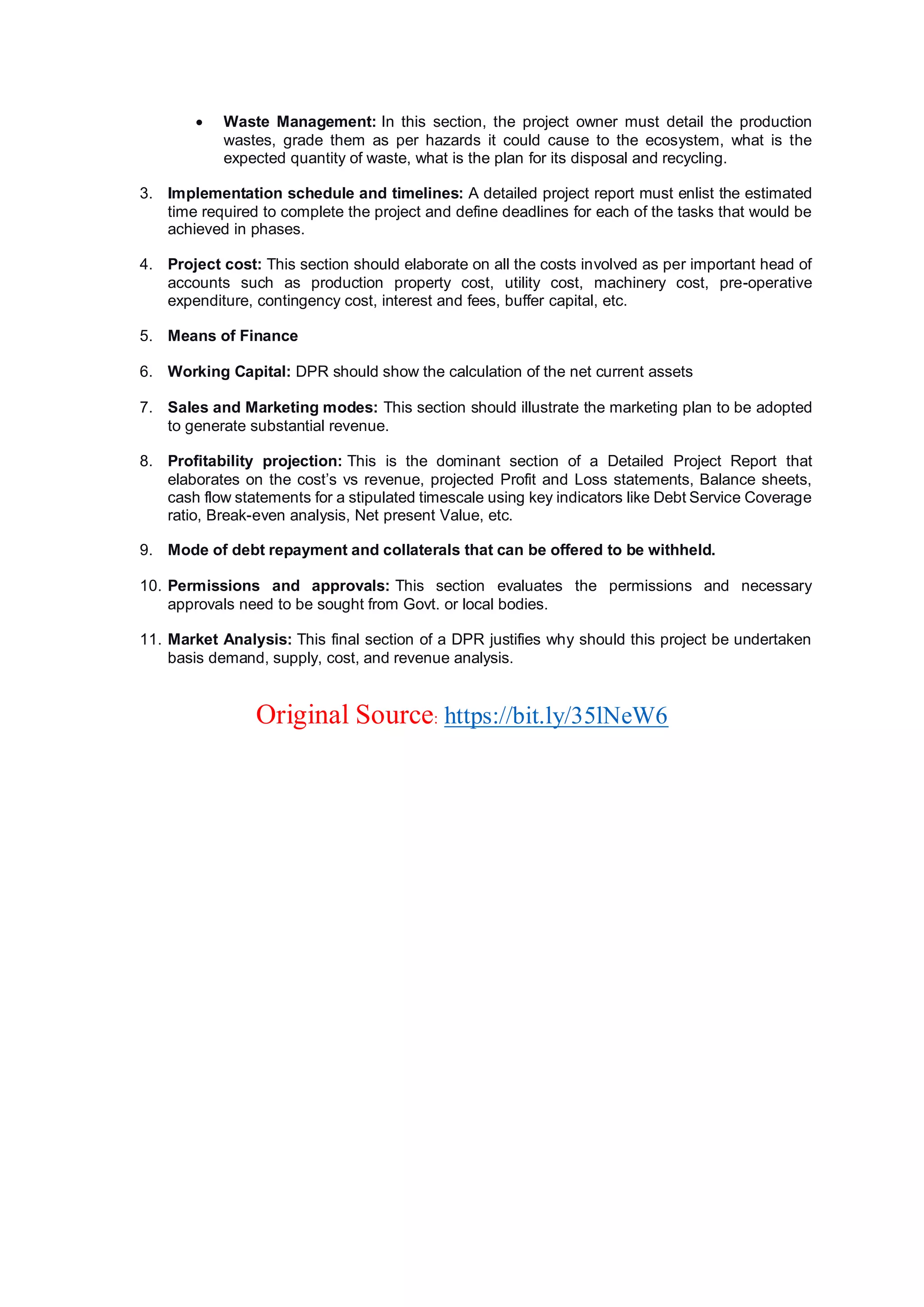 What is a detailed project report | PDF