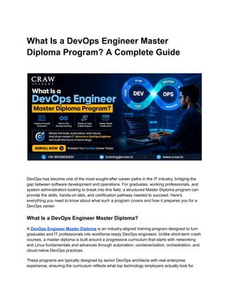 Comprehensive Guide to DevOps Engineer Master Diploma Program | PDF