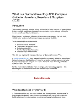 Dimond Inventory Comprehensive Guide to Diamond Inventory APIs for Jewellers, Resellers ...