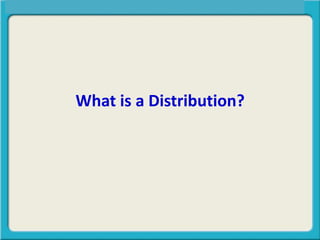 What is a Distribution?
 
