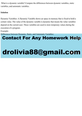 What is a dynamic variable Compare the differences between dynamic v.pdf