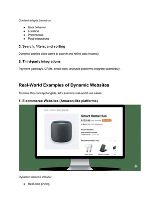 What Is a Dynamic Website? Definition, Features & Examples | PDF