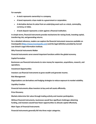 Comprehensive Guide to Financial Instruments: Types, Benefits, Risks ...