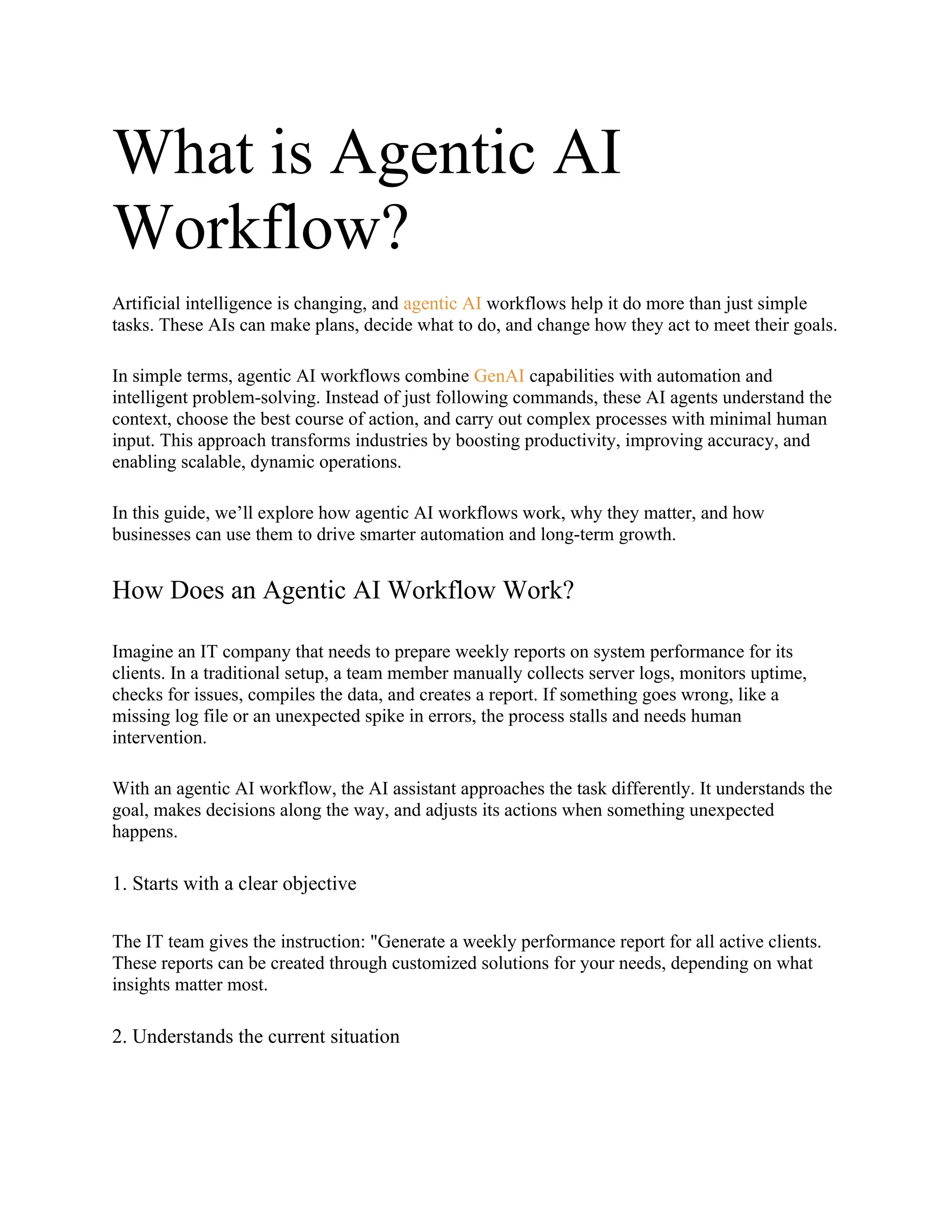 How Does an Agentic AI Workflow Work? Here is Detail | DOCX