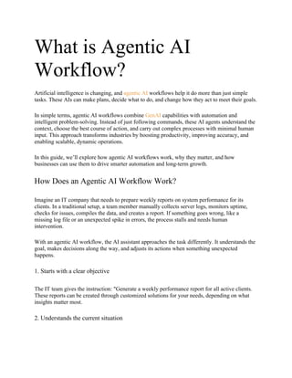 How Does an Agentic AI Workflow Work? Here is Detail | DOCX