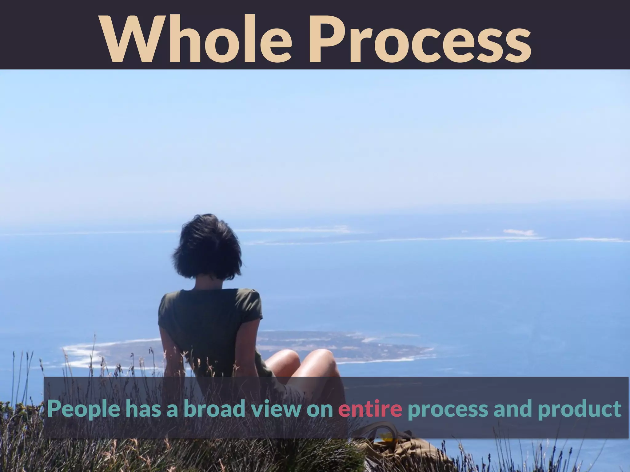 Whole Process
People has a broad view on entire process and product
 