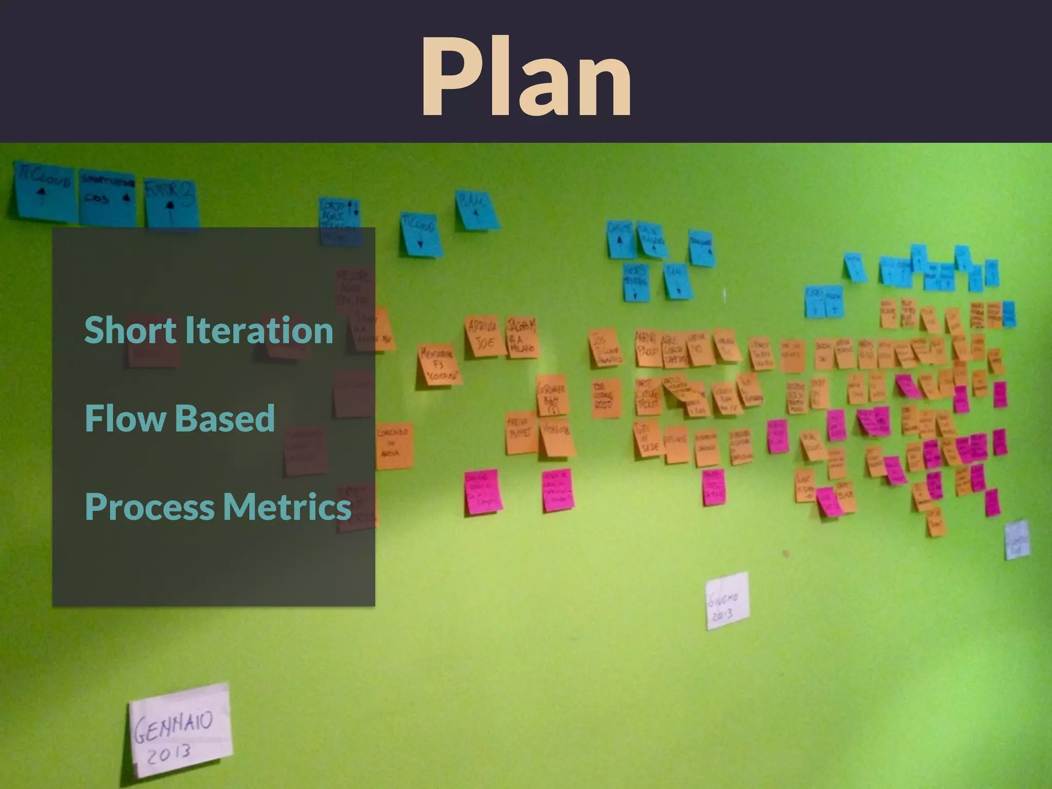Plan
Short Iteration
Flow Based
Process Metrics
 