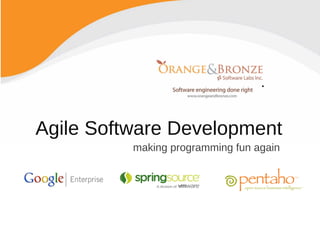 Agile Software Development
          making programming fun again
 