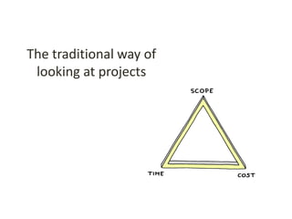 The traditional way of
looking at projects
 
