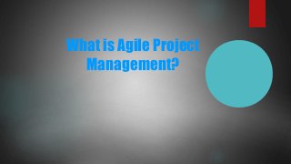 What is Agile Project
Management?

 