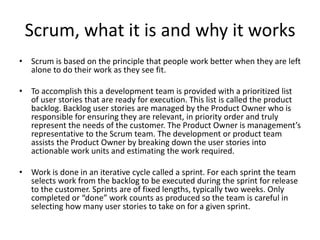 Product development has
traditionally been done in internal
corporate silos. The choice of what
products to pursue was often driven
by internal forces such as available
production capability, product
designer’s and management ideas
rather than validated and tested
customer demand. Even where
products were focus group, test
marketed or sample tested, this
approach rarely produces
transformational products.
Agile development is focused
directly on the customer. Ideas can
be quickly tested, delivered to the
customer and validated. Those that
fail, fail quickly. Those that succeed
can be refined, quickly. Customer
value, not internal corporate goals
are the only measure of success.
 
