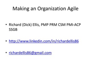What is DevOps
• DevOps is a difficult concept to define. Partly because it is not a Framework or a Methodology.
DevOps is more of an attitude and a collaboration between business silos (development and
operations) to shorten deployment to the customer cycles. DevOps also has commercial
proponents, each eager to articulate their view on exactly what DevOps is.
• Some say DevOps is at the intersection of Scrum and Operations. DevOps picks up where
development lets off. That DevOps puts into production software that now comes in a continuous
stream instead of neatly discreet batches that have been tested to death.
• Others say DevOps is an extension of Lean across the Value Chain from customer want to customer
experience. There is something to this. A key principle of Lean is the concept of flow. Smoothly
flowing systems utilize their resources without bottlenecks that cause delay, errors and other forms
of waste.
• My view is DevOps is about collaboration, it’s about delivering value to the business. Some say it
replaces ITSM (Information Technology Service Management). Yet Gene Kim, an early promoter of
DevOps said “It is my firm belief that ITSM and the DevOps movement are not at odds. Quite the
contrary, they’re a perfect cultural match.”
• For further insight consult The Phoenix Project and the DevOps Handbook. Both address the Theory
of Constraints and its relation to DevOps.
 