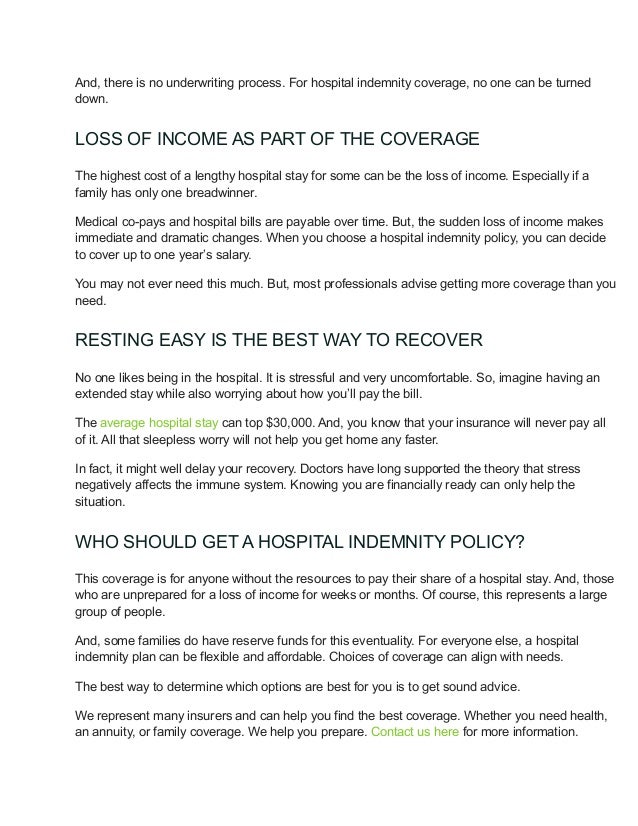 What is a hospital indemnity plan and why do you need it