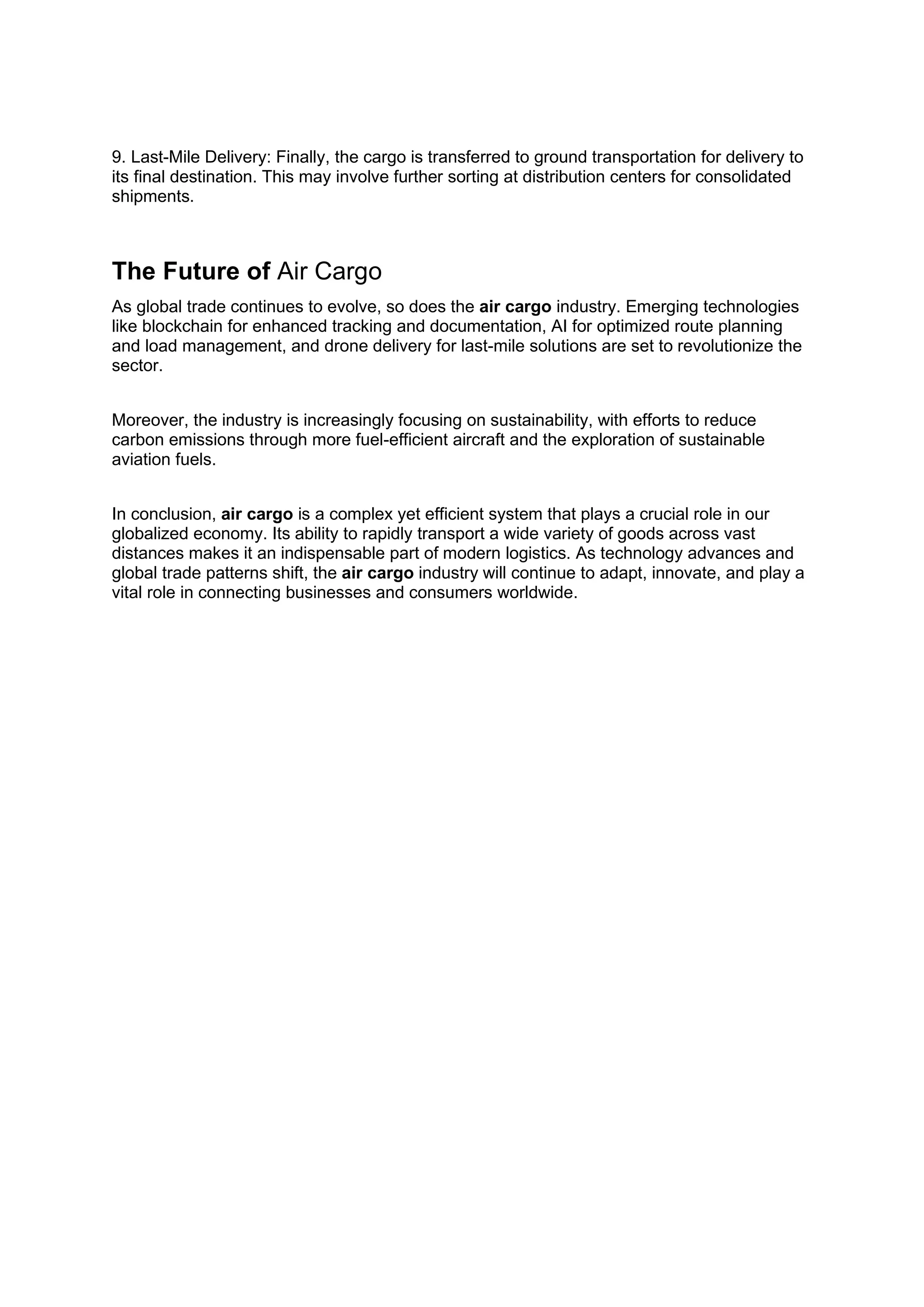 What is Air Cargo and How Does it Work? - Published | PDF