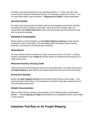 Comprehensive Guide to Air Freight Shipping for Businesses | PDF