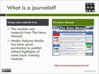 The Role Of The Journalist