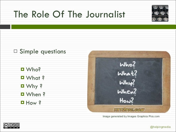 The role of the journalist