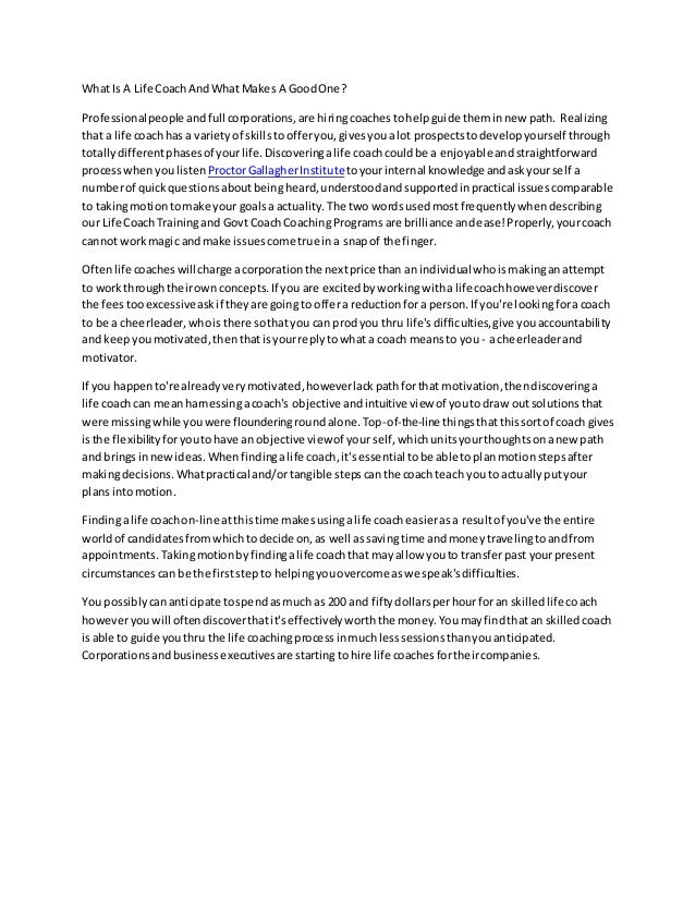 What is a life coach and what makes a good one1