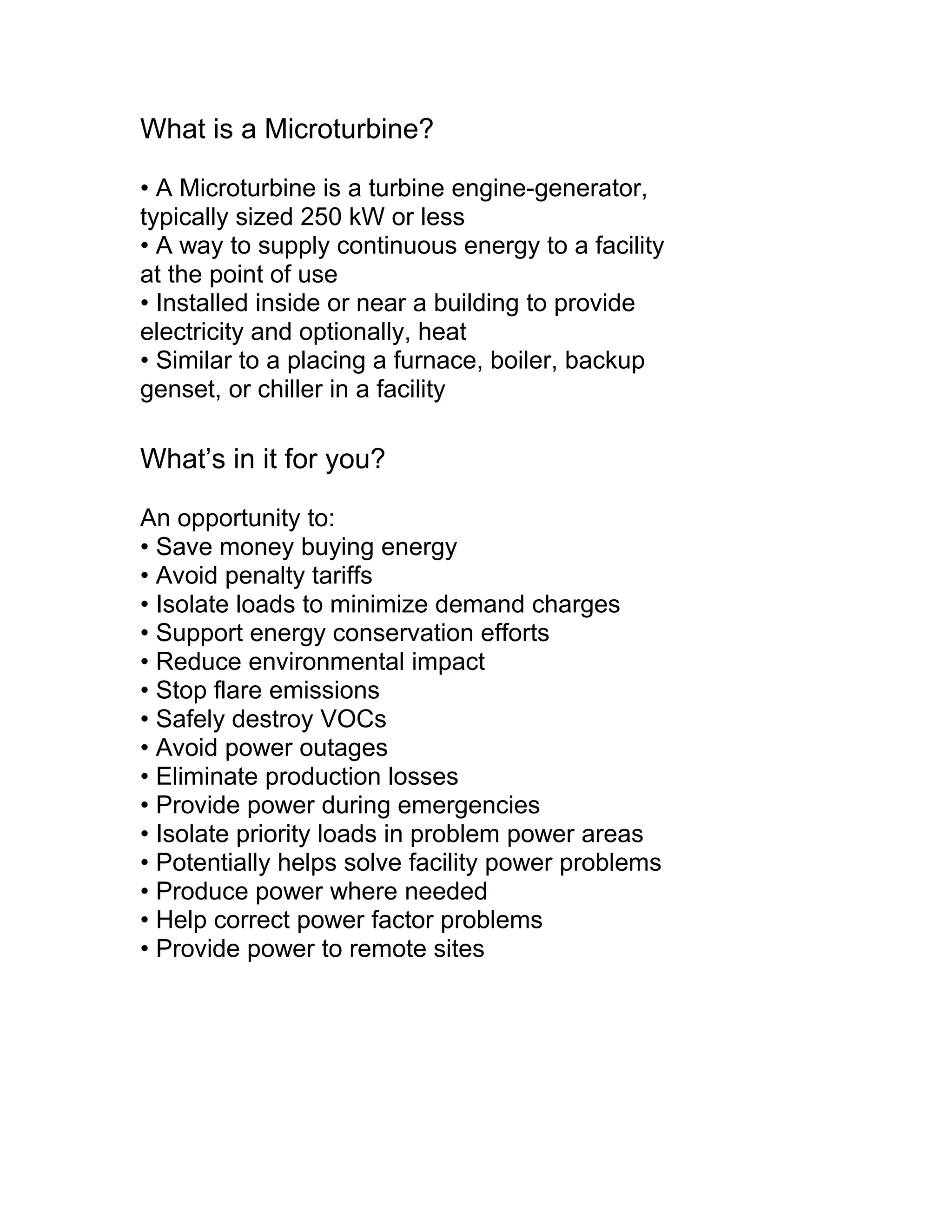 What is a microturbine PDF