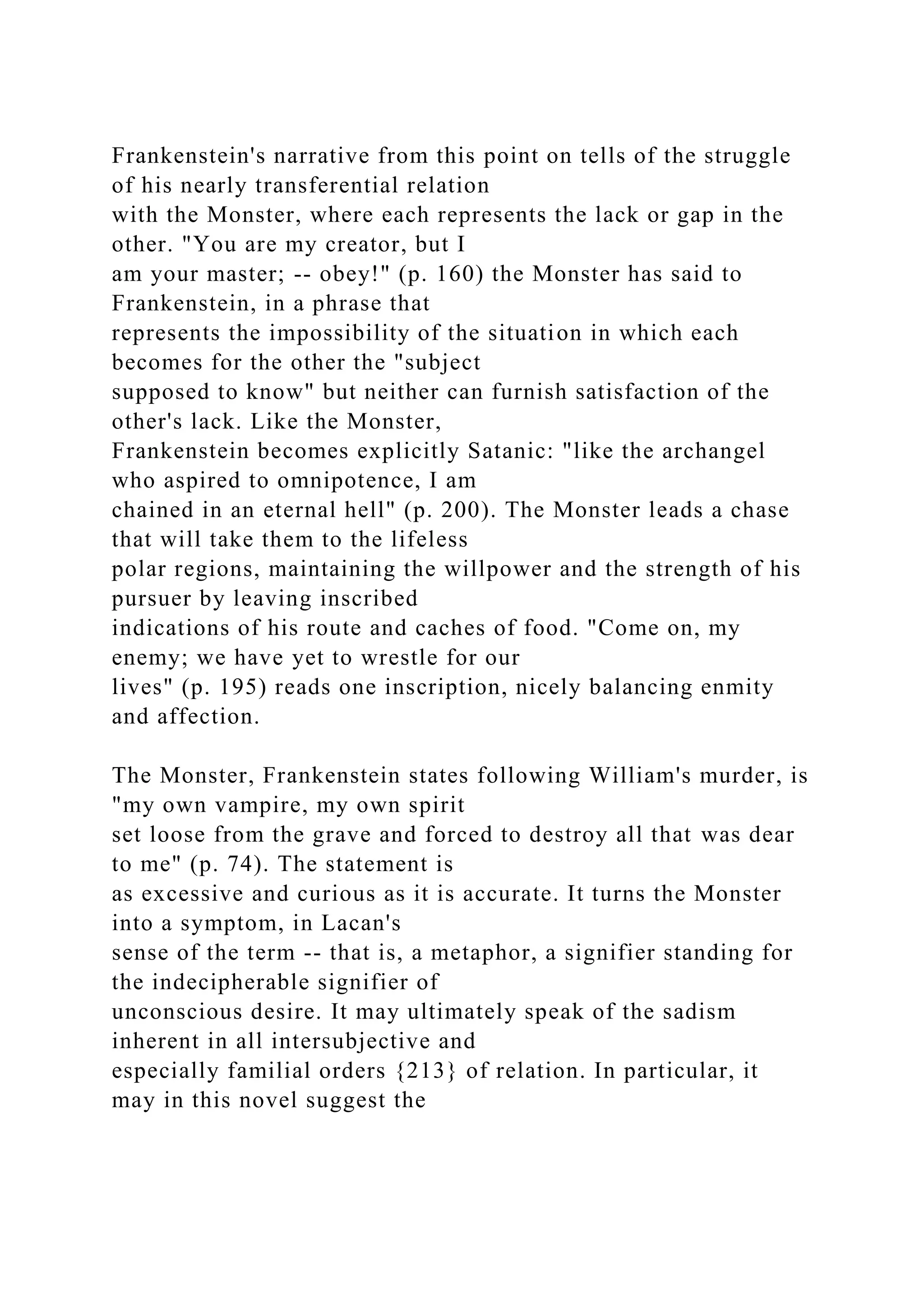 What is a Monster (According to Frankenstein) Peter B.docx