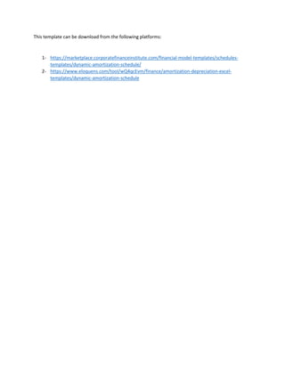 Dynamic Amortization Schedule | PDF