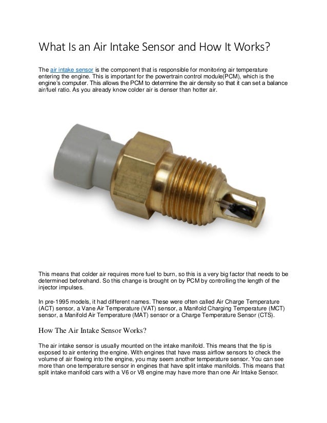 What is an air intake sensor and how it works