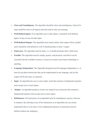 Algorithm - A set of rules for solving operations | PDF
