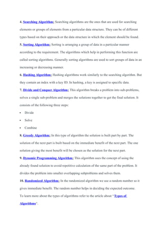 Algorithm - A set of rules for solving operations | DOCX