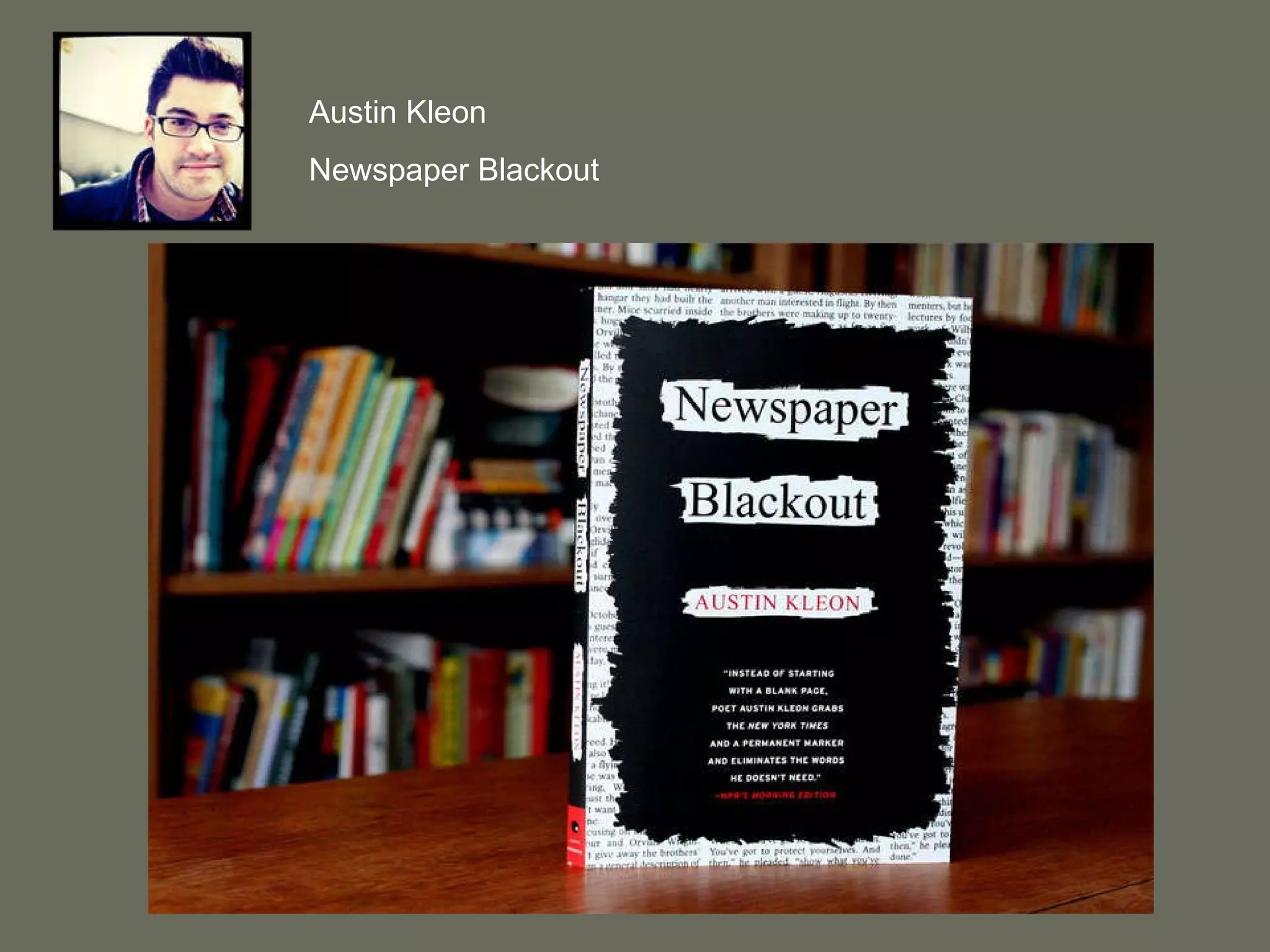 Austin Kleon Newspaper Blackout 