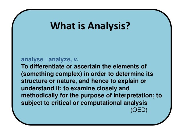 the analysis o