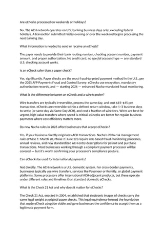 Comprehensive 2026 Guide to eChecks: How Electronic Checks Work and ...