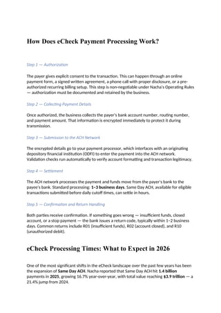 Comprehensive 2026 Guide to eChecks: How Electronic Checks Work and ...
